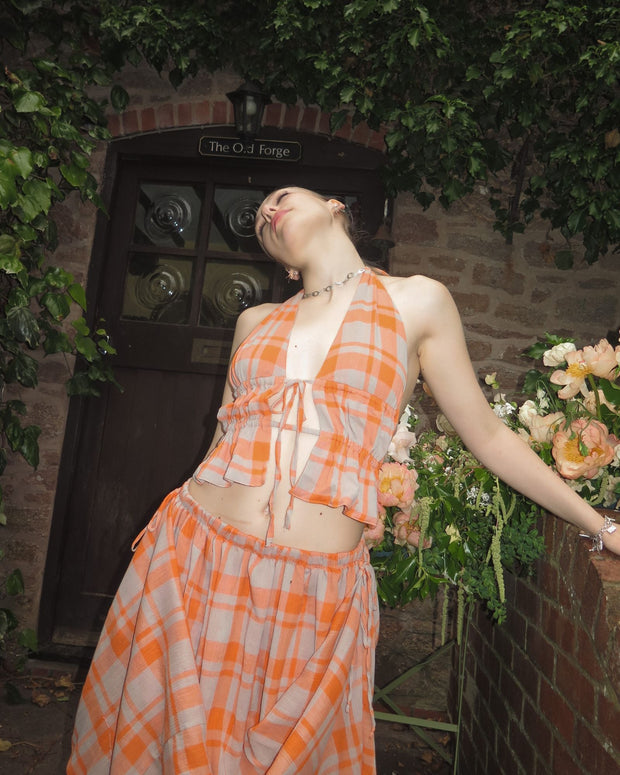 The Ella Top in Tangerine Check – Nemmoe